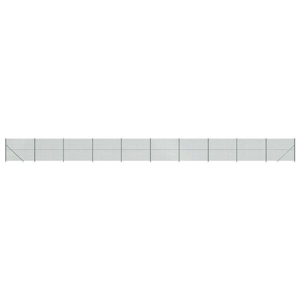 vidaXL Chain Link Fence with Flange Green 2x25 m