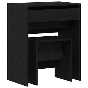 vidaXL Dressing Table Black oak 60 x 40 x 75 cm Engineered wood