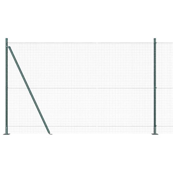 vidaXL Fence Post Green 10 x 1.6 m (25 x 25 mm mesh) Steel and PVC