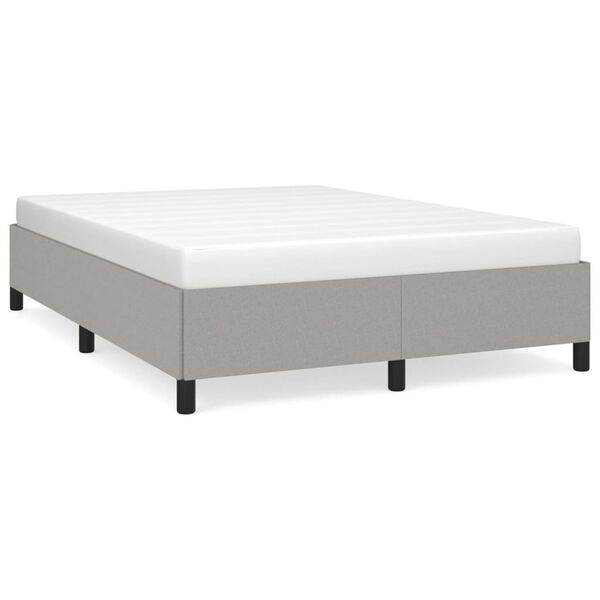 vidaXL Bed Frame without Mattress Light Grey 135x190 cm Double Double Fabric