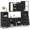 vidaXL 4&nbsp;Piece Bathroom Furniture Set&nbsp;Black Engineered Wood