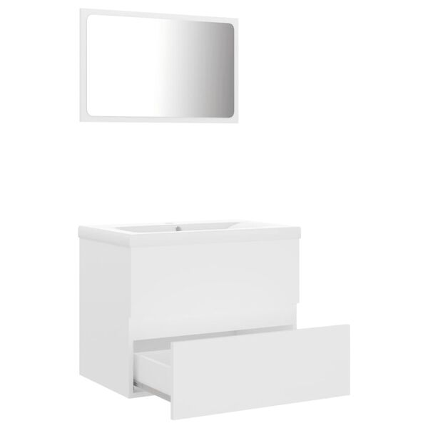 vidaXL Bathroom Furniture Set White Engineered Wood