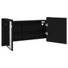vidaXL LED Mirror Cabinet Black oak 100 x 12 x 45 cm Engineered Wood