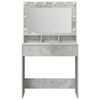 vidaXL Dressing Table Concrete Grey 75.5 x 41 x 135 cm Engineered Wood