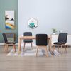 vidaXL Dining Chairs 4 pcs Grey Fabric and Solid Oak Wood