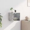 vidaXL Bedside Cabinet with Glass Door Concrete Grey 35x37x35 cm