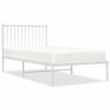 vidaXL Metal Bed Frame without Mattress with Headboard White 90x190cm