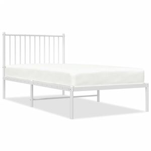 vidaXL Metal Bed Frame without Mattress with Headboard White 90x190cm