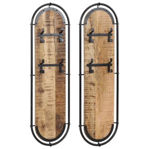 vidaXL Wall-mounted Coat Racks with 4 Hooks 2 pcs