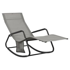 vidaXL Sun Lounger Steel and Textilene Grey