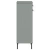 vidaXL Shoe Rack with Metal Legs Grey Solid Wood Pine OSLO