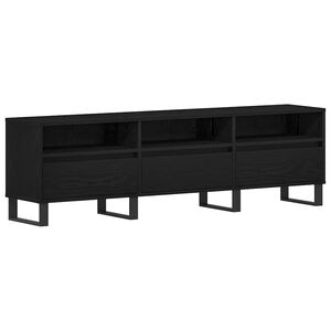 vidaXL TV Cabinet Black Oak 150 x 30 x 44.5 cm Engineered Wood