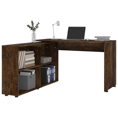 vidaXL Corner Desk Smoked Oak Engineered Wood