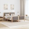 vidaXL Bed Frame with Headboard Taupe 140 x 190 cm Fabric