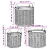 vidaXL Planter Basket with Storage 3 pcs Brown Kubu Rattan