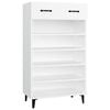vidaXL Shoe Cabinet | White | Engineered wood, Iron | 60 x 35 x 105 cm