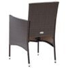 vidaXL Garden Dining Chairs 2 pcs Poly Rattan Brown