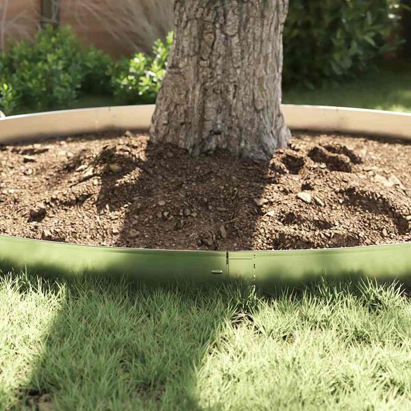 vidaxl Lawn Edging 10 pcs Grey 14 x 100 cm Steel