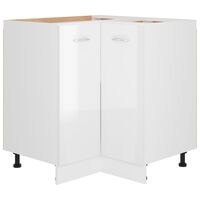 vidaXL Corner Bottom Cabinet High Gloss White 75.5x75.5x81.5 cm Engineered Wood