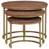 vidaXL Nesting Coffee Tables 3 pcs Solid Mango Wood and Steel