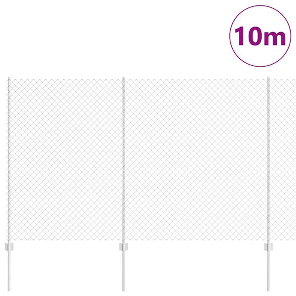 vidaXL Fence and Post Silver 1.5 x 10 m Steel