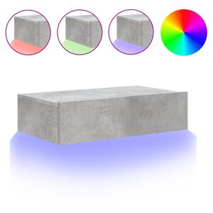 vidaXL TV Cabinet with LED Lights Concrete Grey 60x35x15,5 cm