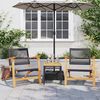 vidaXL Garden Table Black 38x38x42 cm Poly Rattan Acacia Wood