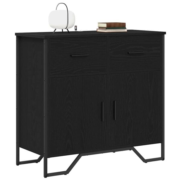 vidaXL Sideboard with Drawer Black Oak 79.5 x 35.5 x 74.5 cm