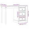 vidaXL Dressing Table Corona 110x47x75 cm Solid Wood Pine