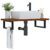 vidaXL Basin Shelf Wall Mounted Steel and Solid Wood Oak
