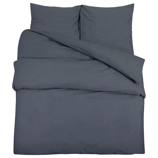 vidaXL Duvet Cover Set Anthracite 155x220 cm Cotton