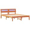 vidaXL Bed Frame with Headboard Wax Brown 120 x 200 cm Solid Pine Wood