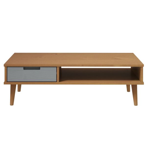vidaXL Coffee Table MOLDE Brown 100x55x31 cm Solid Wood Pine