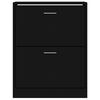 vidaXL Shoe Cabinet Black 63x24x81 cm Engineered Wood