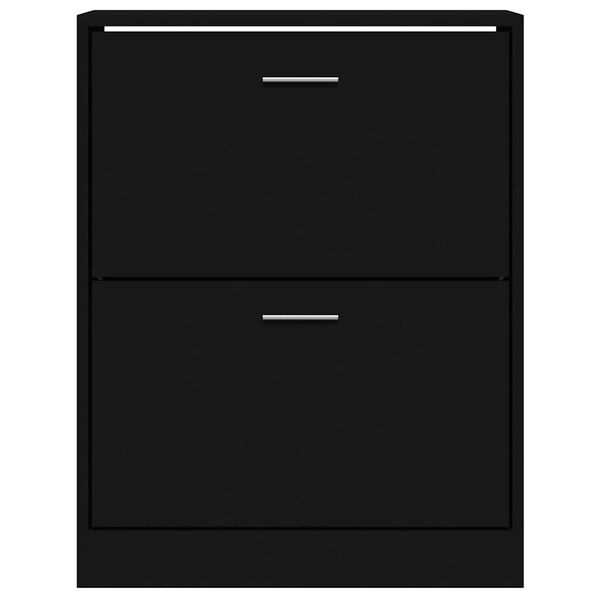 vidaXL Shoe Cabinet Black 63x24x81 cm Engineered Wood
