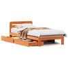 vidaXL Bed Frame without Mattress Wax Brown 75x190 cm Small Single Solid Wood Pine