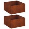 vidaXL Garden Planter 2 pcs Rusty 100 x 100 x 40 cm Weathering Steel