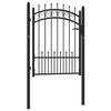 vidaXL Fence Gate with Spikes Steel 104x109.5 cm Black