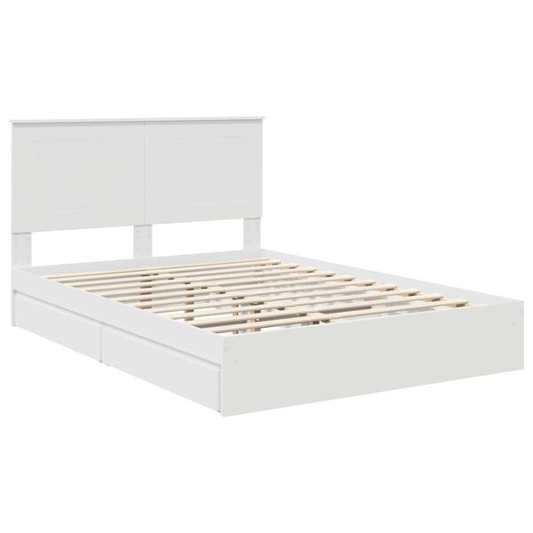 vidaXL Storage Bed with Headboard White 150 x 200 cm Engineered Wood