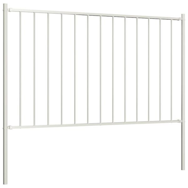 vidaXL Fence Panel Woerden with Posts Steel 1.7x0.75 m White
