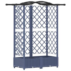 vidaXL Raised Bed with Trellis and Roof Grey 124 x 40 x 126 cm PP
