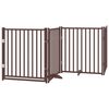 vidaXL Dog Gate with Door Foldable 12 Panels Brown 960 cm Poplar Wood
