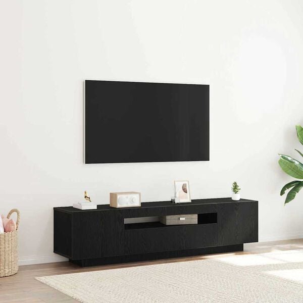 vidaXL TV Cabinet Black 160 x 35 x 40 cm Engineered Wood