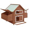 vidaXL Chicken Coop Mocha and White 150x96x110 cm Solid Firwood