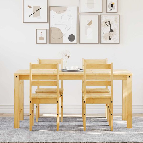 vidaXL 5 Piece Dining Set Panama Solid Wood Pine