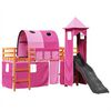 vidaXL Kids' Loft Bed with Tower Pink 80x200 cm Solid Wood Pine