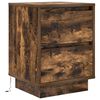 vidaXL Bedside Cabinet with LED Lights&nbsp;Smoked Oak 38x34x50 cm