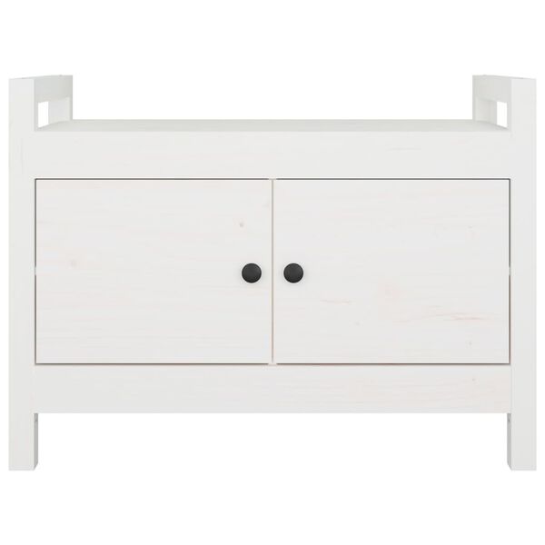 vidaXL Hall Bench White 80x40x60 cm Solid Wood Pine