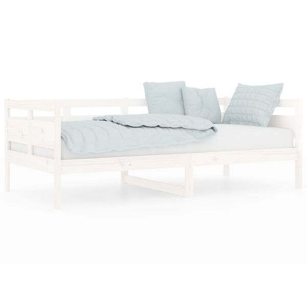 vidaXL Day Bed without Mattress White Solid Wood Pine 90x190 cm Single