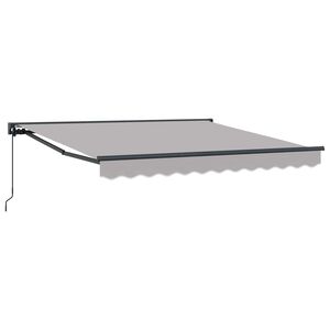 vidaXL Retractable Awning Light Grey 300 x 250 cm Aluminium and Fabric